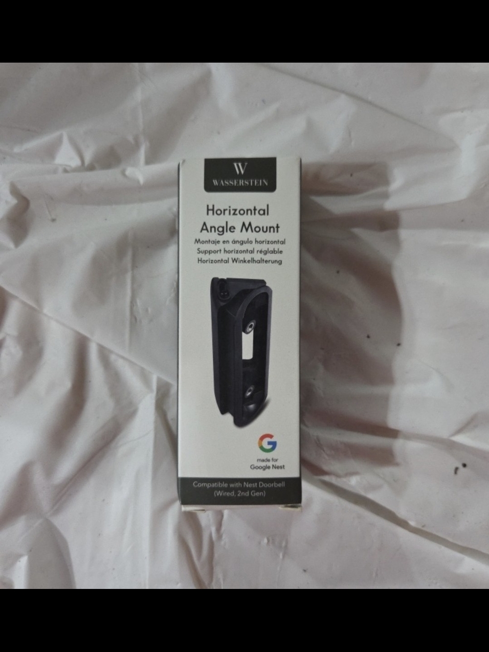Wasserstein Black Horizontal Angle Mount for Nest Doorbell